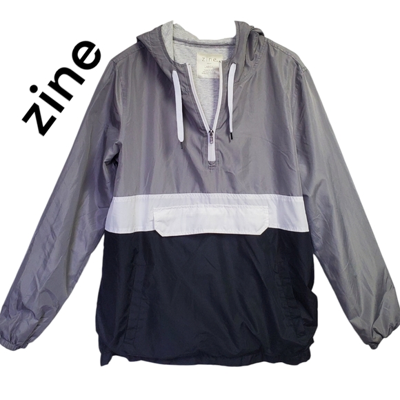 Zine Women's  Pull-Over Windbreaker Lightweight Jacket Size L - Picture 1 of 10